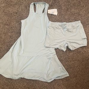 Sky blue tennis dress w matching shorts